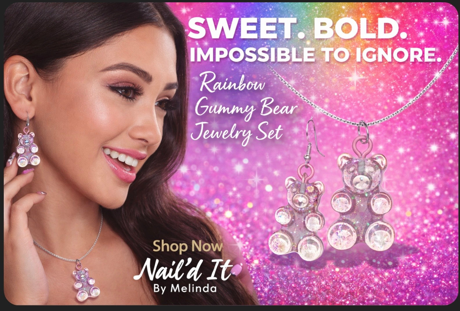 Sparkly Bear Earrings & Necklaces